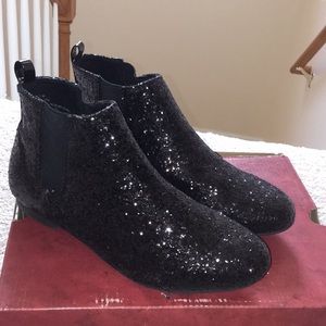 Arizona Black Glitter Ankle Boots